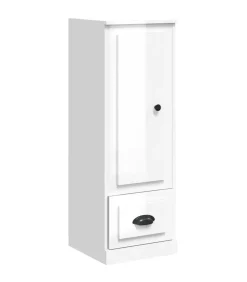 vidaXL Hoge kast 36x35,5x103,5 cm bewerkt hout hoogglans wit