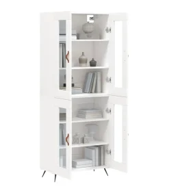 vidaXL Hoge kast 69,5x34x180 cm bewerkt hout wit