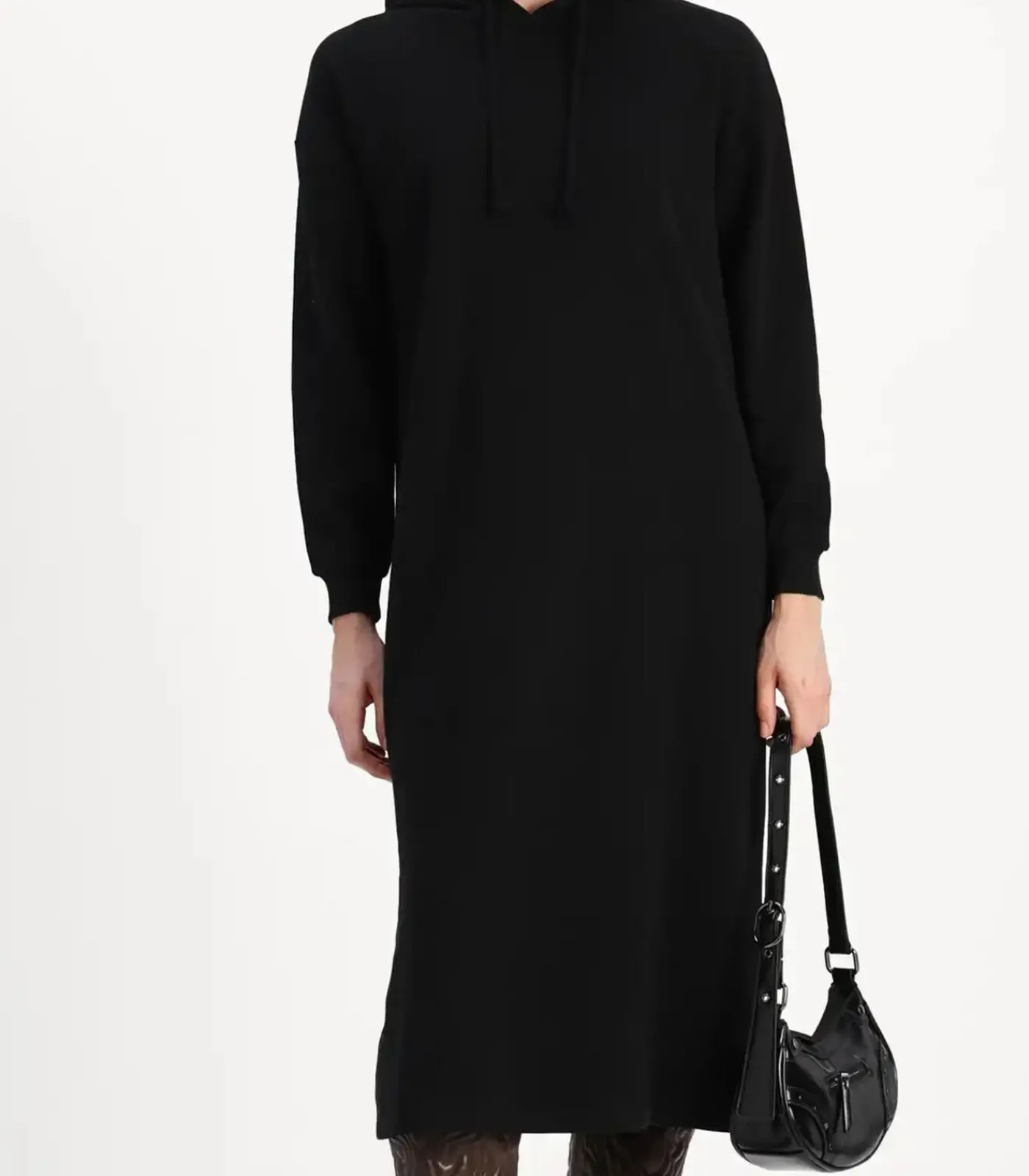 Sale Hoodie Midi Dress - Loungewear Dress - Katoenen dik extra lang nachthemd DAMES Loungewear