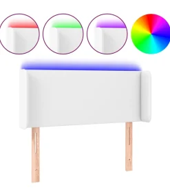 vidaXL Hoofdbord LED 83x16x78/88 cm kunstleer wit