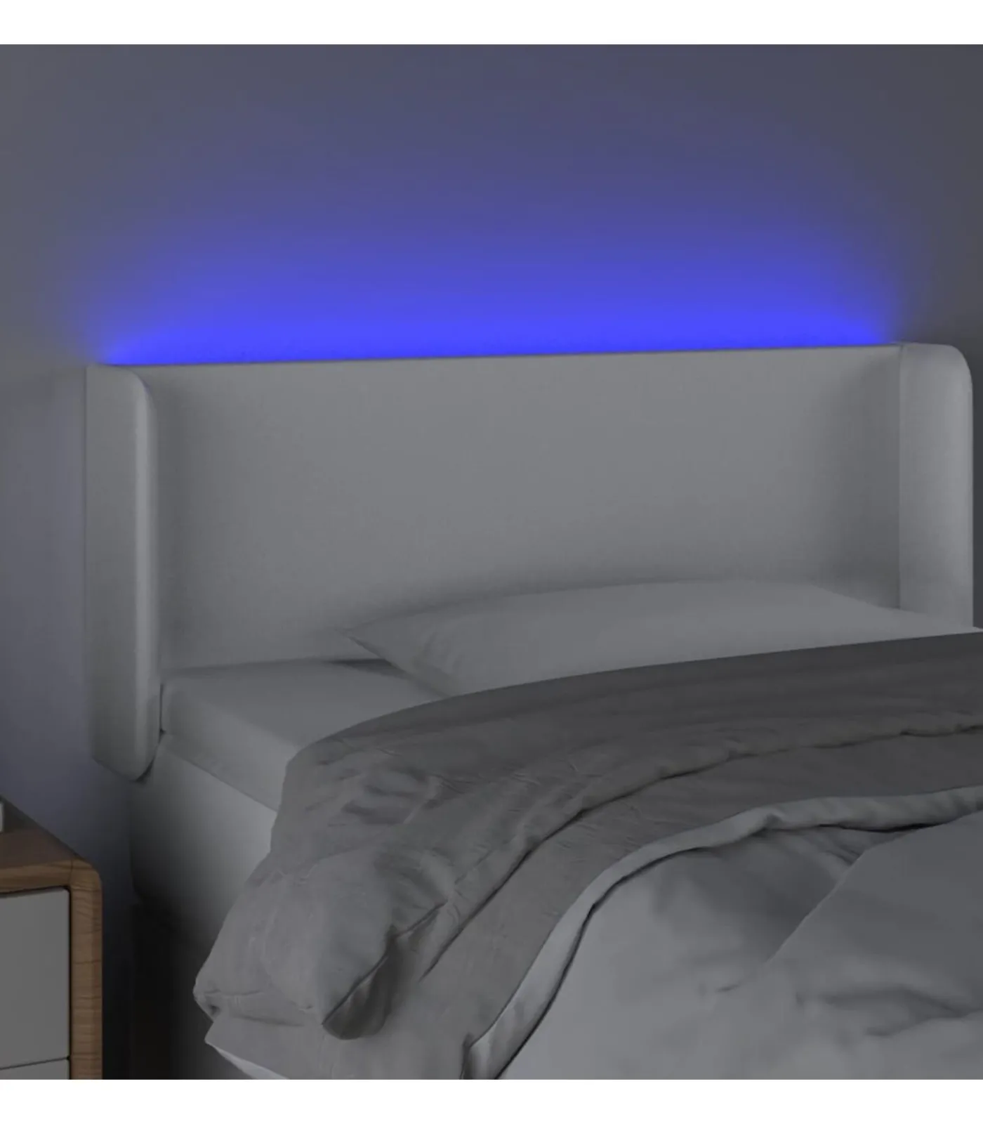 vidaXL Hoofdbord LED 83x16x78/88 cm kunstleer wit