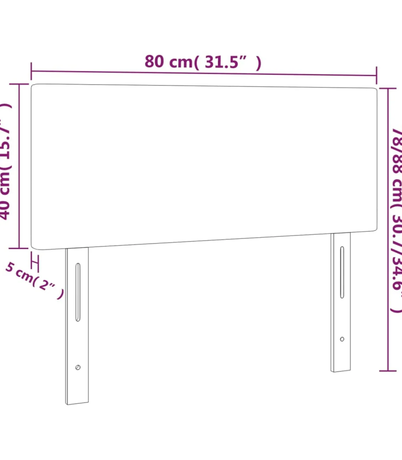 Clearance Hoofdbord 80x5x78/88 cm kunstleer wit Bedden