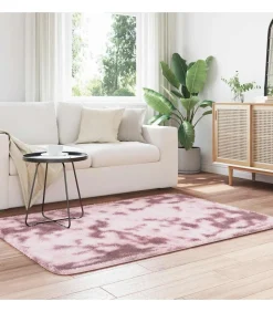 vidaXL Hoogpolig vloerkleed NAVARRA 120x170 cm polyester stoffig roze