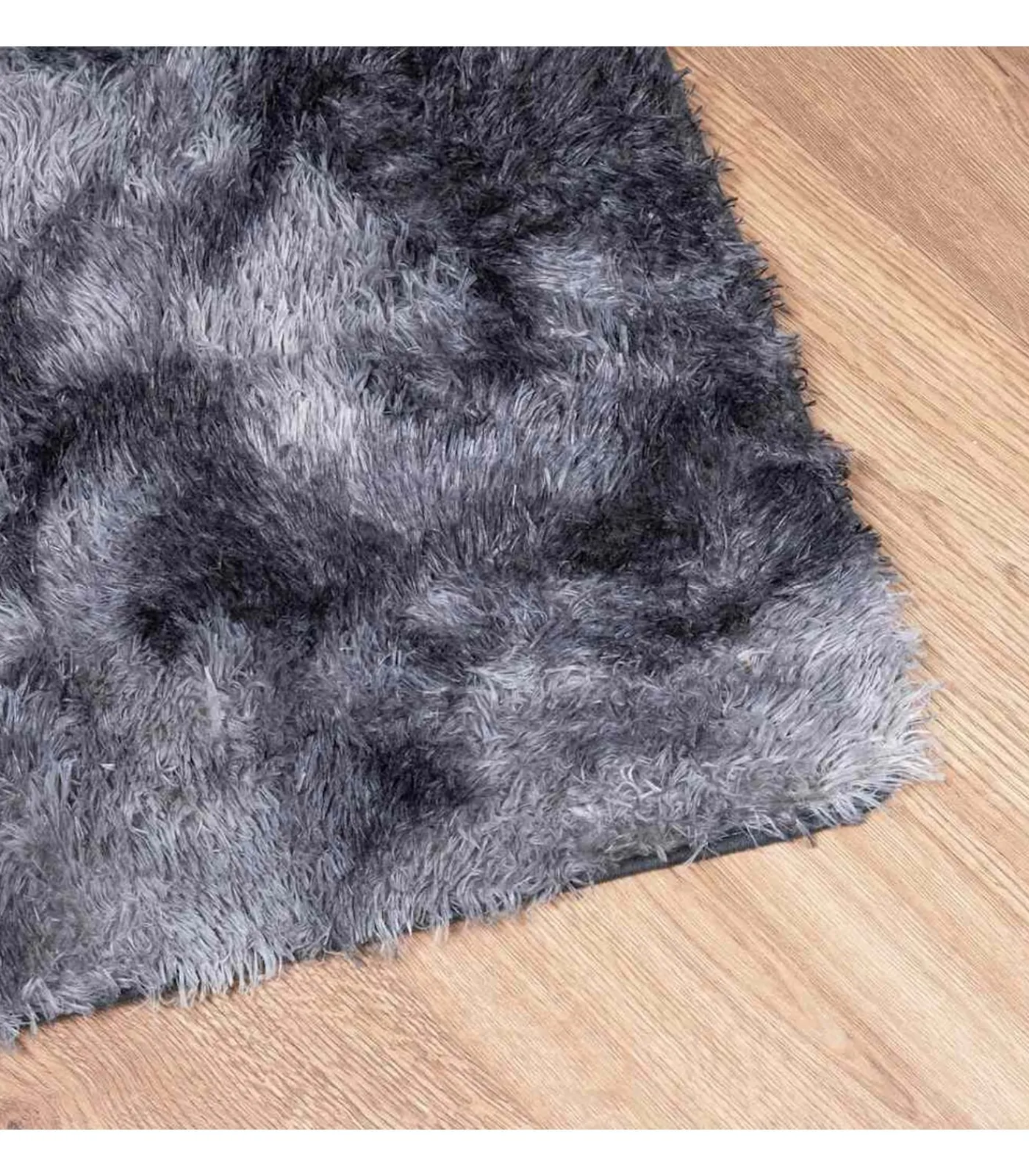 vidaXL Hoogpolig vloerkleed NAVARRA 200x200 cm polyester donkergrijs