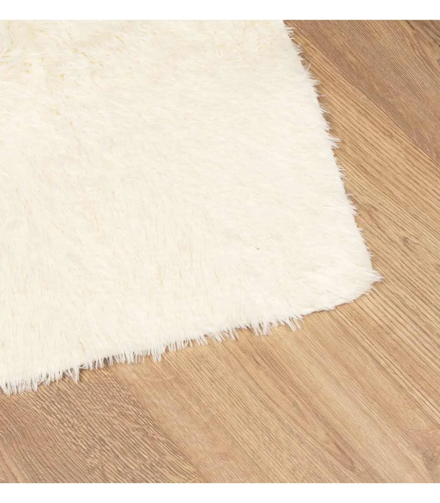 Hoogpolig vloerkleed NAVARRA 160x160 cm polyester crèmekleurig Tapijten