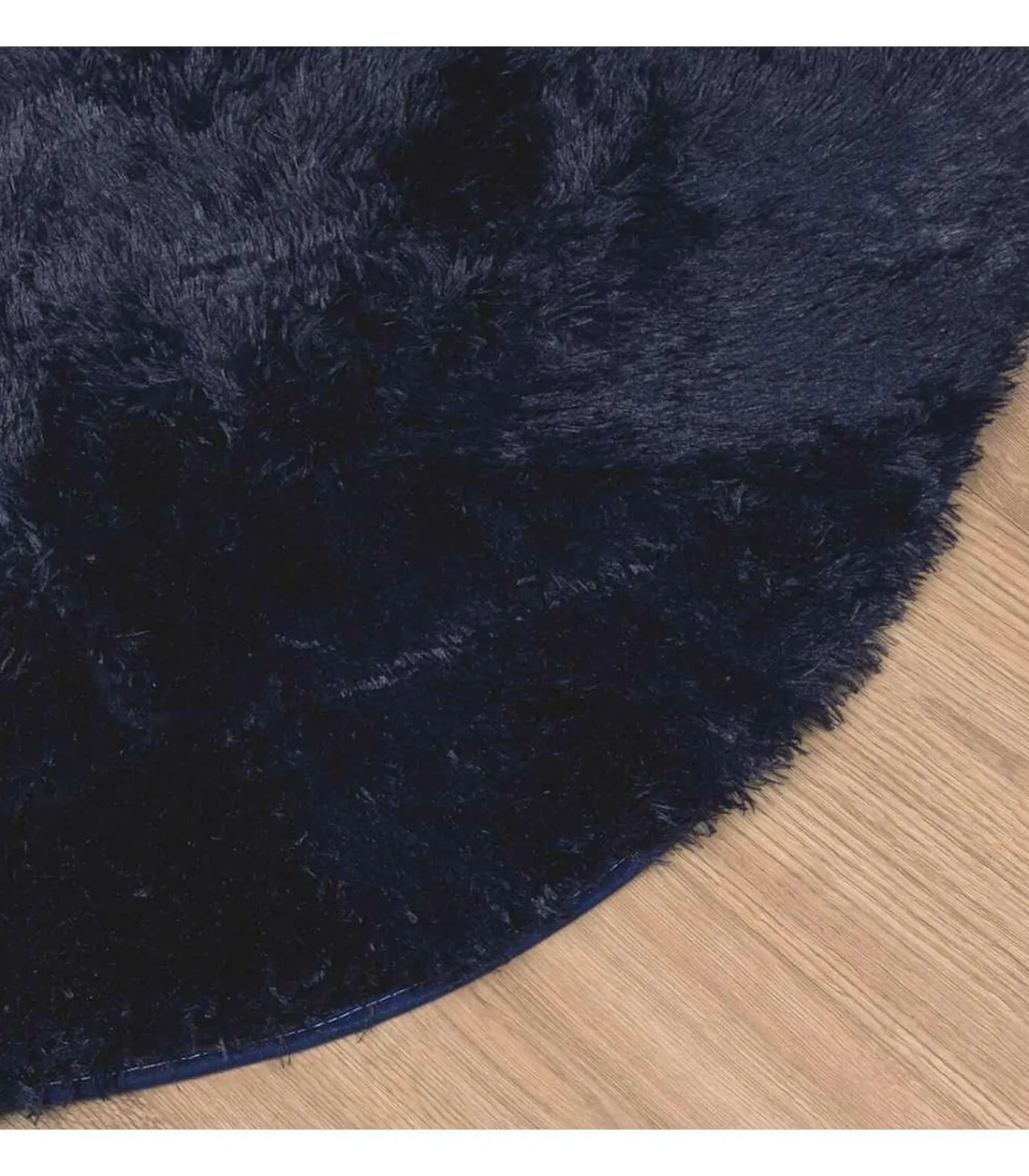 vidaXL Hoogpolig vloerkleed NAVARRA 160x160 cm polyester marineblauw