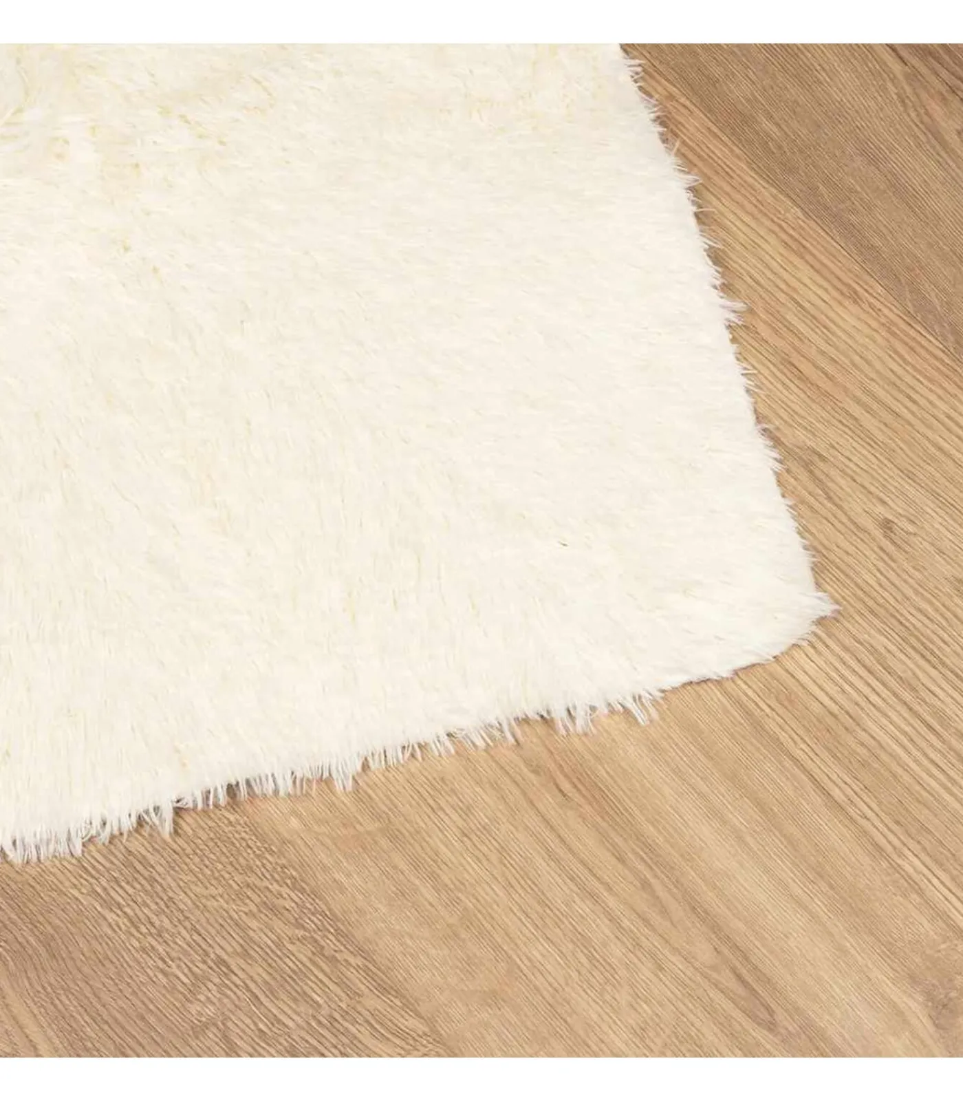 vidaXL Hoogpolig vloerkleed NAVARRA 130x200 cm polyester crèmekleurig