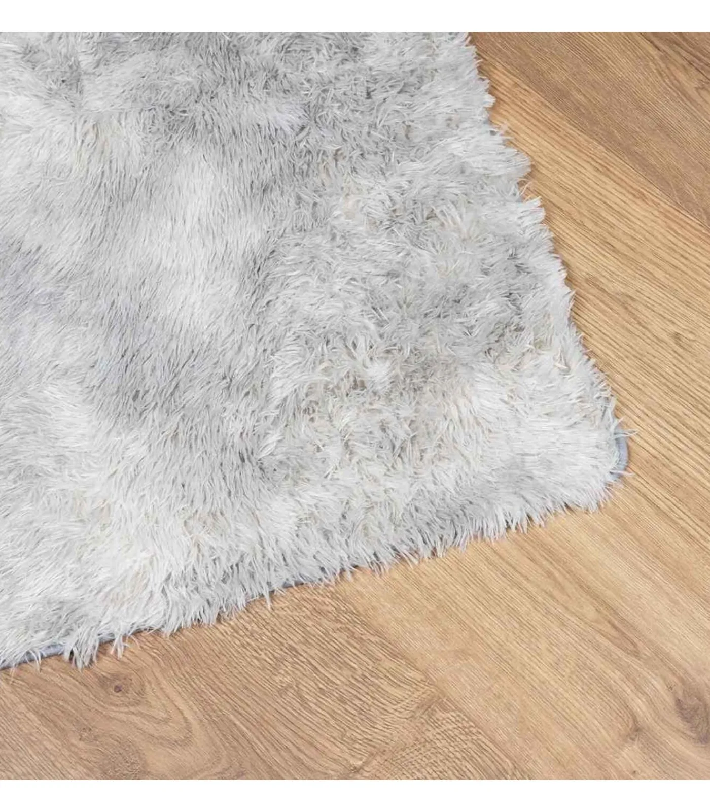 Discount Hoogpolig vloerkleed NAVARRA 130x200 cm polyester zilvergrijs Tapijten