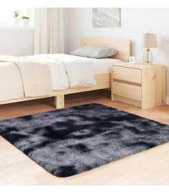 vidaXL Hoogpolig vloerkleed NAVARRA 120x120 cm polyester donkergrijs