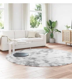 vidaXL Hoogpolig vloerkleed NAVARRA 240x240 cm polyester zilvergrijs