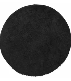 vidaXL Hoogpolig vloerkleed NAVARRA 100x100 cm polyester zwart