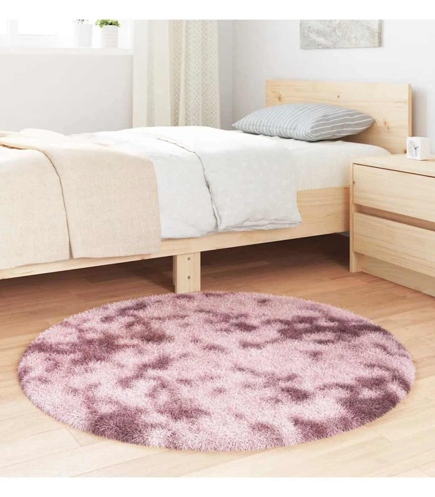 vidaXL Hoogpolig vloerkleed NAVARRA 100x100 cm polyester stoffig roze