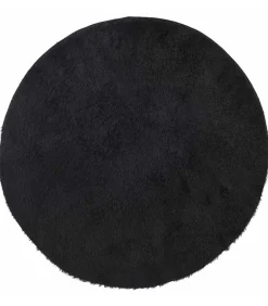 vidaXL Hoogpolig vloerkleed NAVARRA 120x120 cm polyester zwart