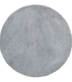 vidaXL Hoogpolig vloerkleed NAVARRA 120x120 cm polyester lichtgrijs