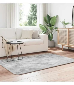 Online Hoogpolig vloerkleed NAVARRA 120x170 cm polyester zilvergrijs Tapijten