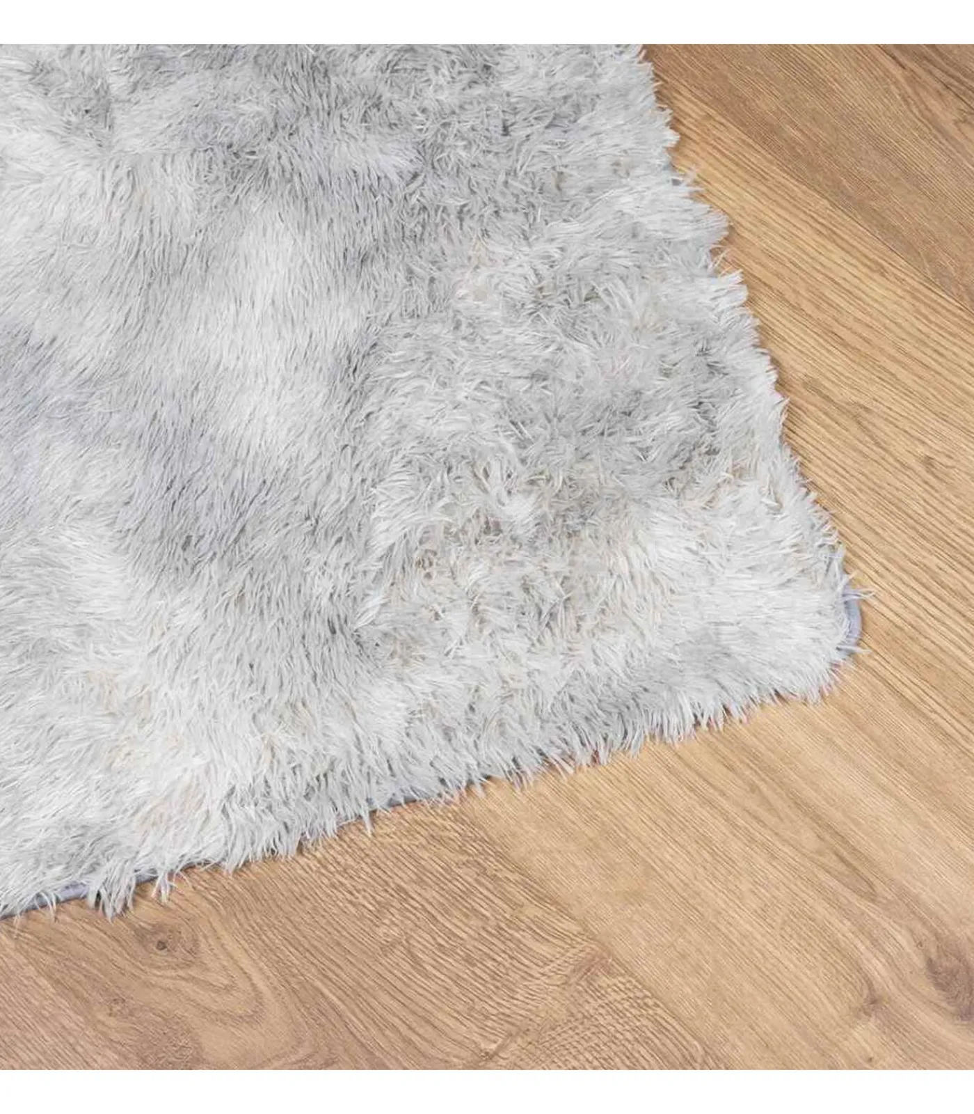 Online Hoogpolig vloerkleed NAVARRA 120x170 cm polyester zilvergrijs Tapijten