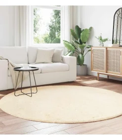 vidaXL Hoogpolig vloerkleed NAVARRA 200x200 cm polyester crèmekleurig