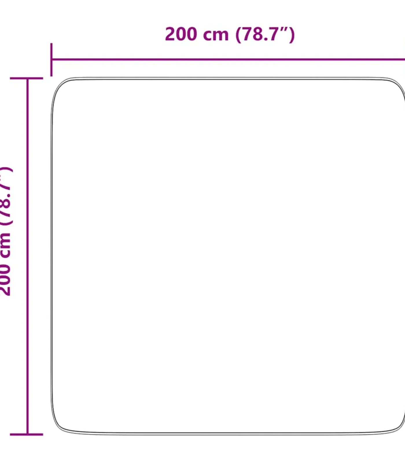 Hoogpolig vloerkleed NAVARRA 200x200 cm polyester zwart Tapijten