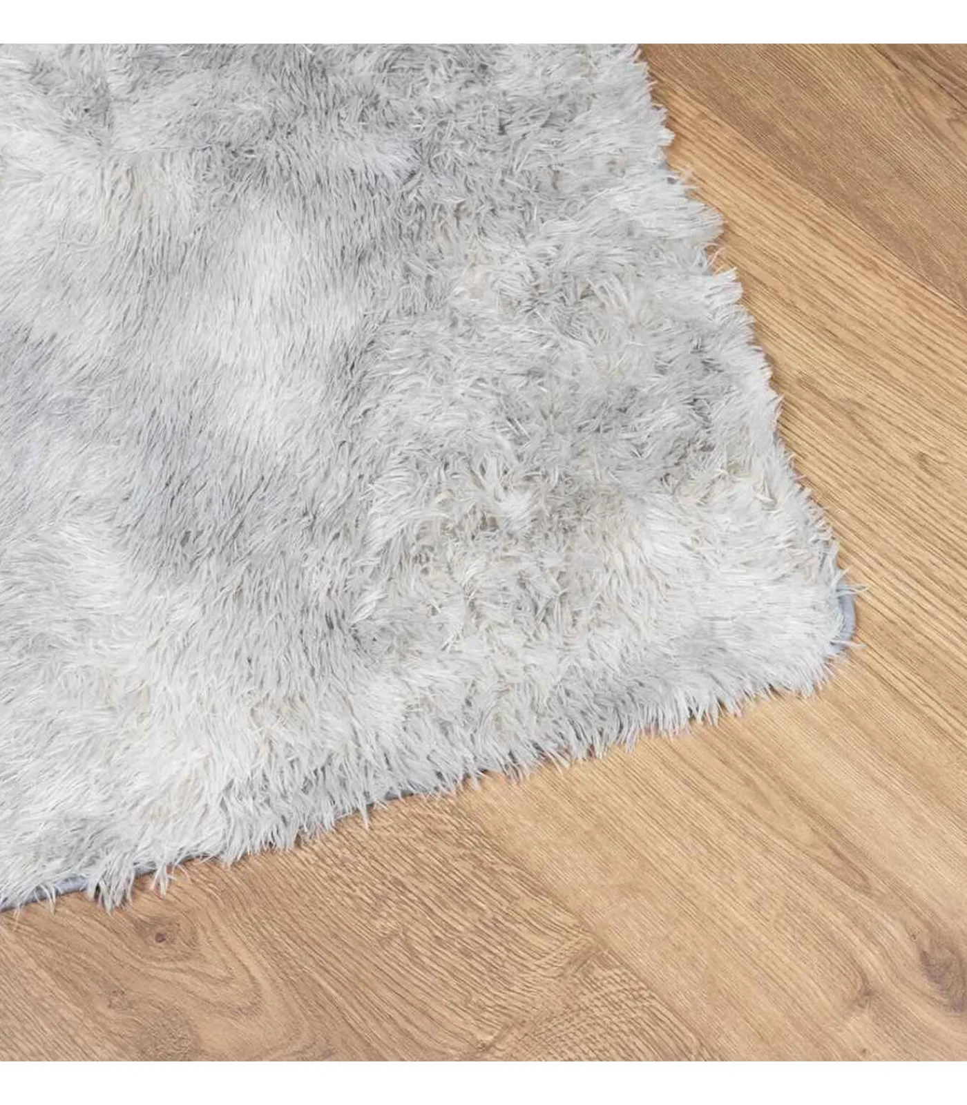 vidaXL Hoogpolig vloerkleed NAVARRA 80x150 cm polyester zilvergrijs