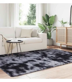 Hoogpolig vloerkleed NAVARRA 130x200 cm polyester donkergrijs Tapijten