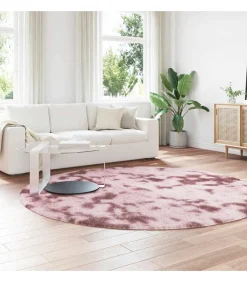 Hot Hoogpolig vloerkleed NAVARRA 240x240 cm polyester stoffig roze Tapijten