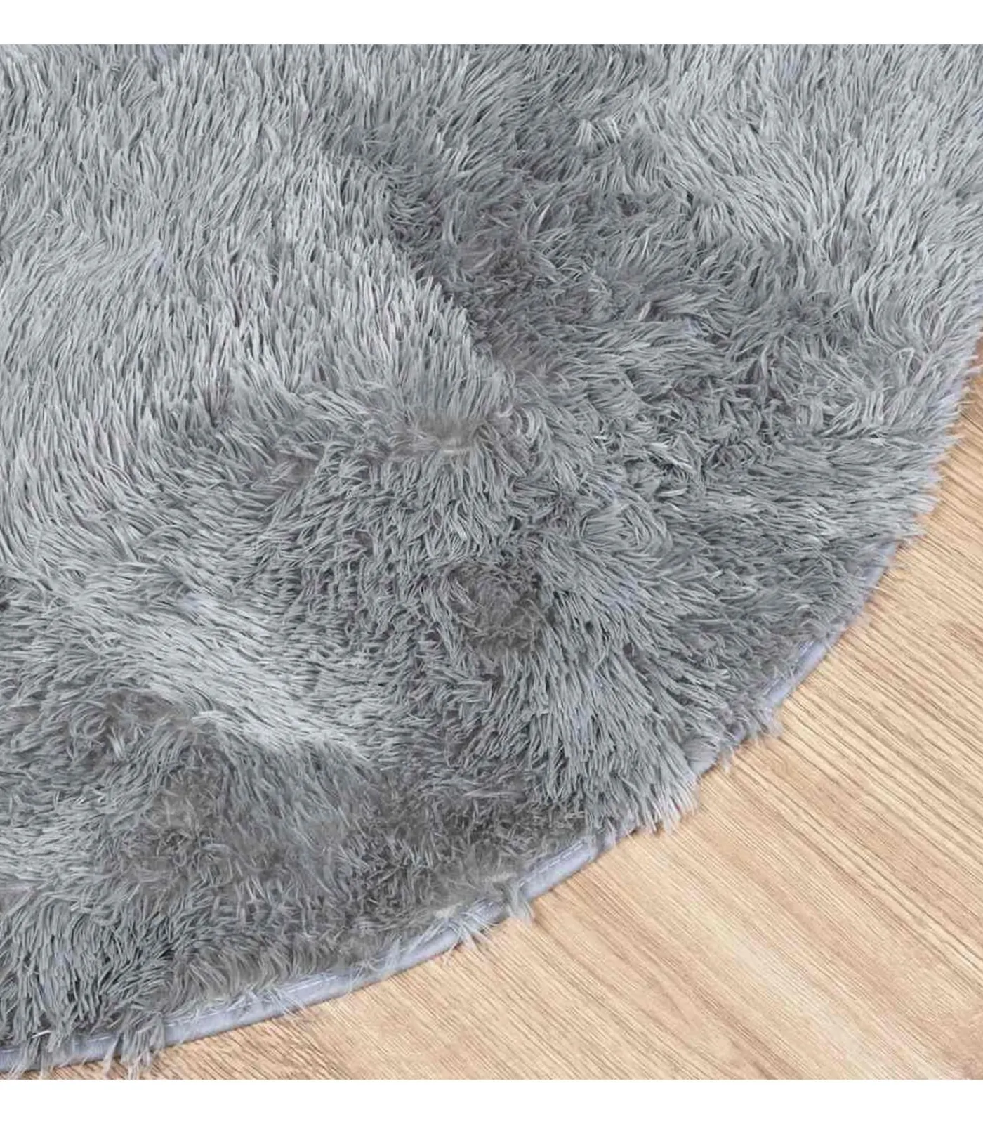 vidaXL Hoogpolig vloerkleed NAVARRA 240x240 cm polyester lichtgrijs