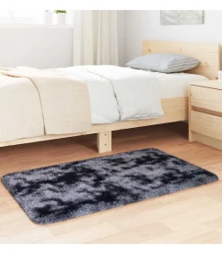 vidaXL Hoogpolig vloerkleed NAVARRA 60x100 cm polyester donkergrijs