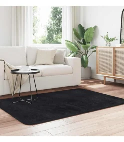 vidaXL Hoogpolig vloerkleed NAVARRA 120x170 cm polyester zwart