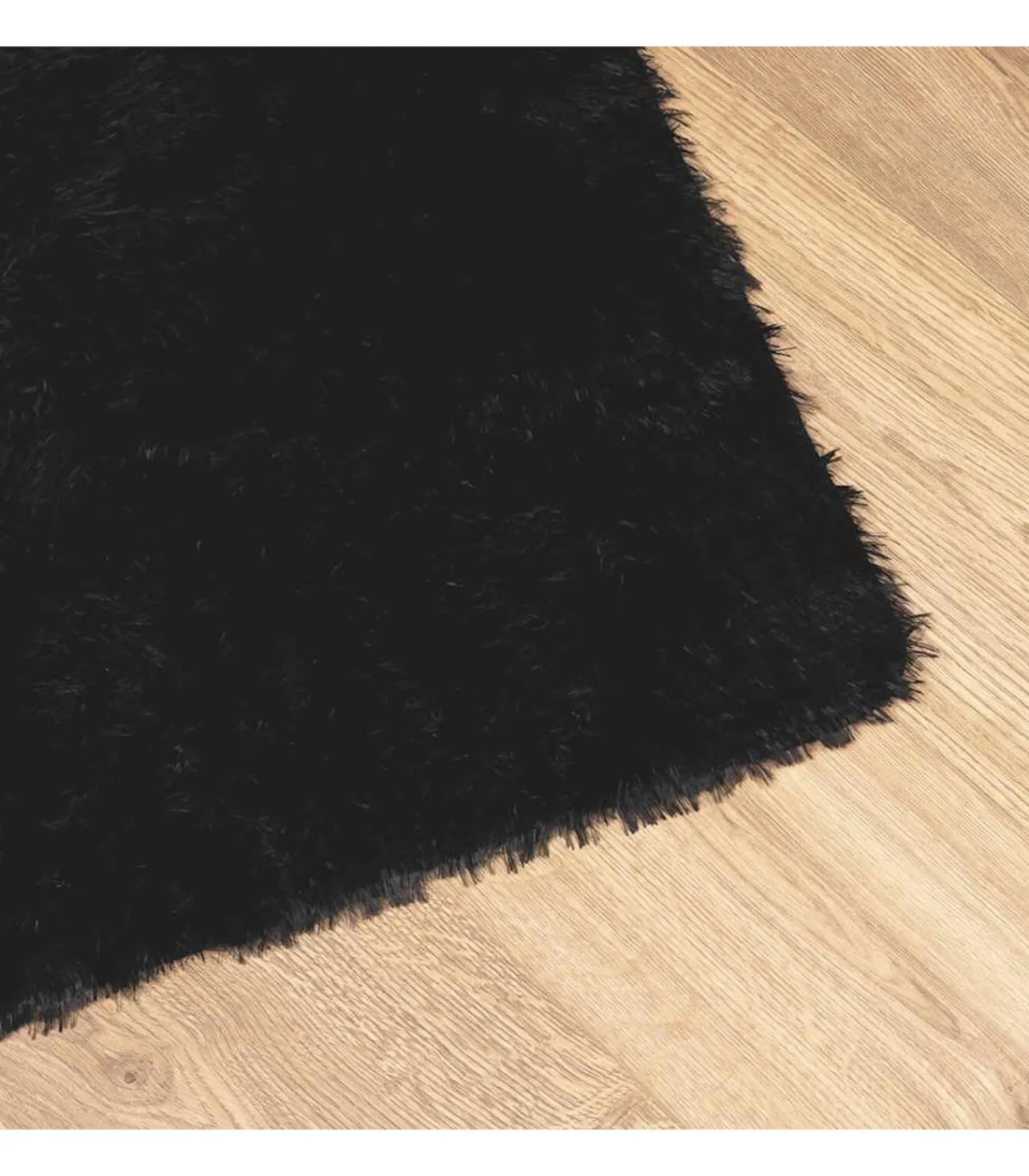 vidaXL Hoogpolig vloerkleed NAVARRA 160x160 cm polyester zwart