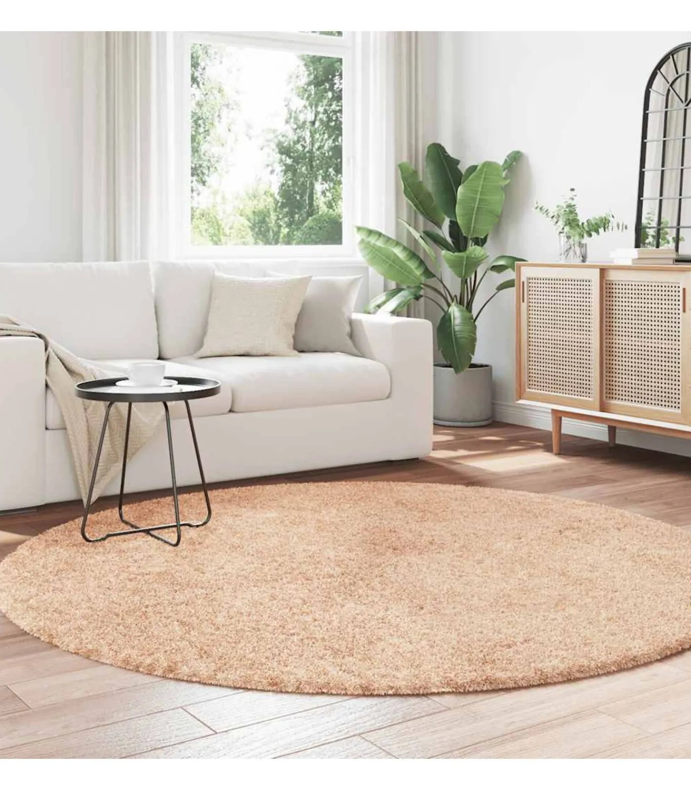 vidaXL Hoogpolig vloerkleed NAVARRA 200x200 cm polyester