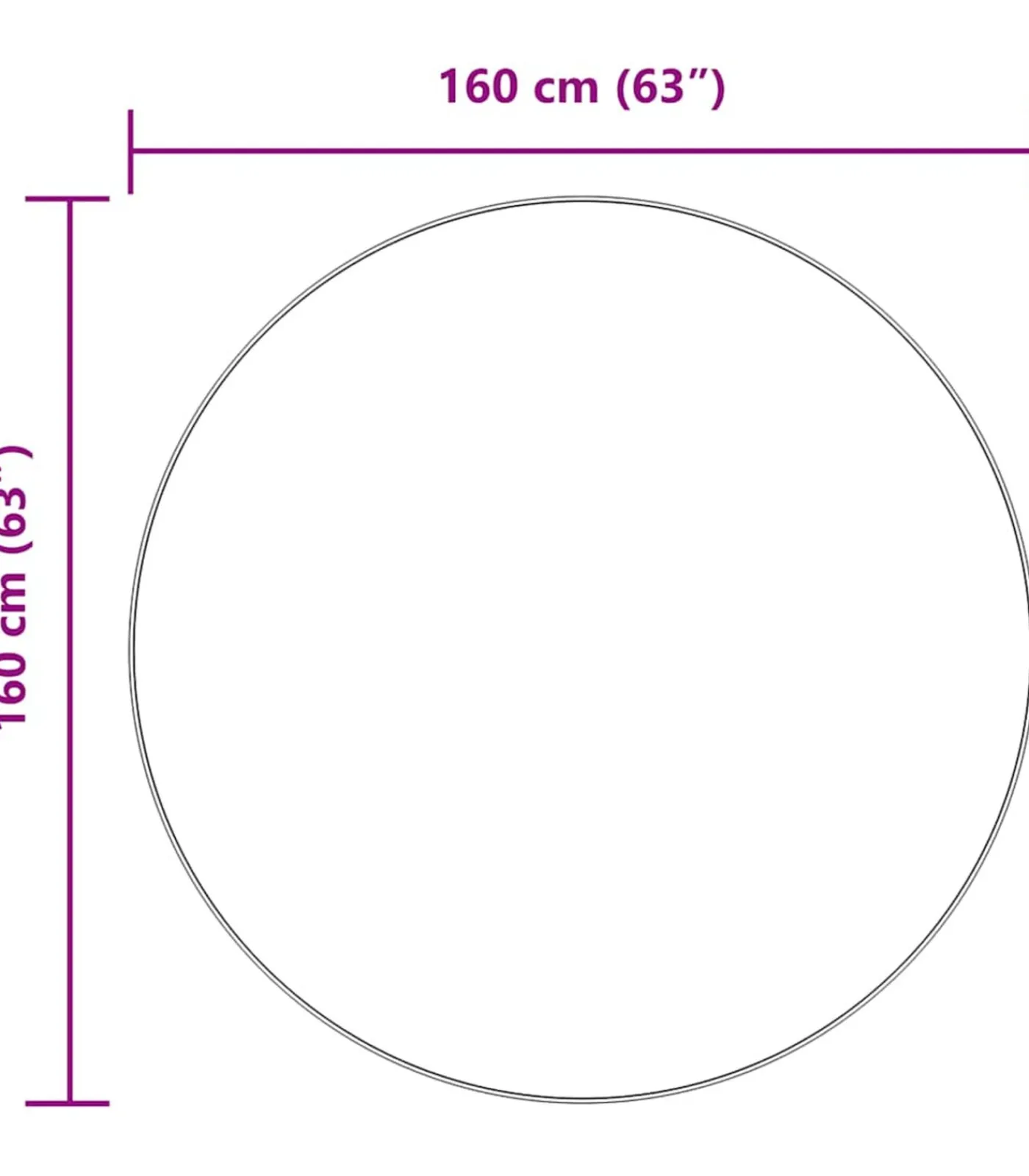 New Hoogpolig vloerkleed NAVARRA 160x160 cm polyester zwart Tapijten