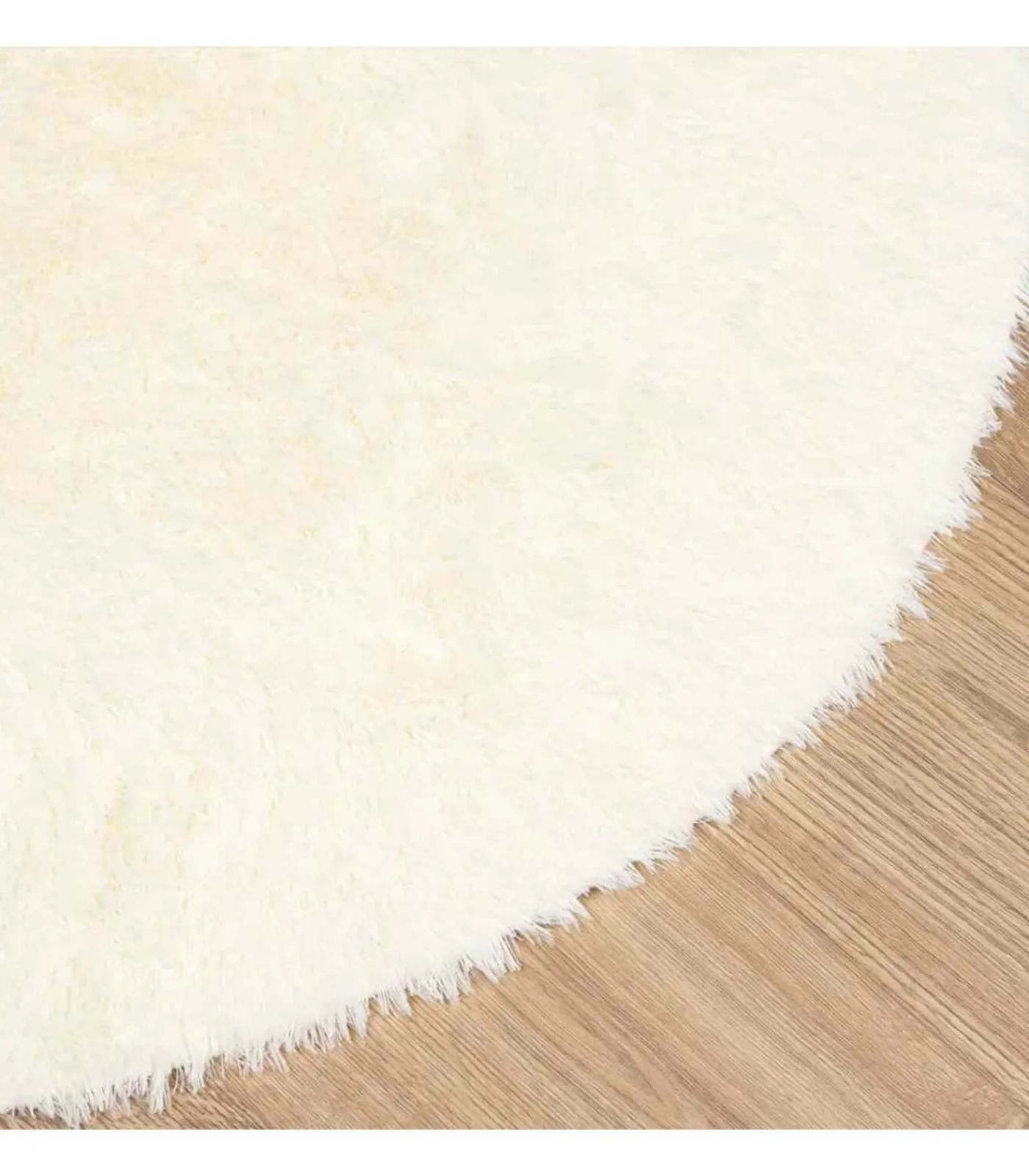 vidaXL Hoogpolig vloerkleed NAVARRA 120x120 cm polyester crèmekleurig