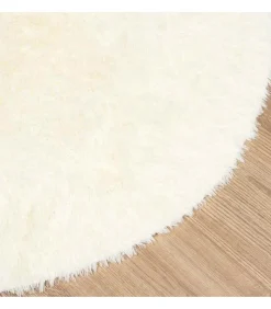 vidaXL Hoogpolig vloerkleed NAVARRA 100x100 cm polyester crèmekleurig