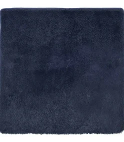 Clearance Hoogpolig vloerkleed NAVARRA 200x200 cm polyester marineblauw Tapijten