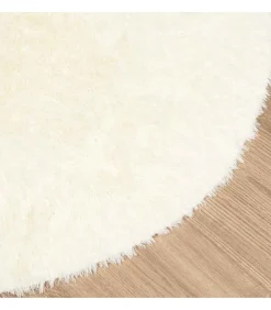 vidaXL Hoogpolig vloerkleed NAVARRA 240x240 cm polyester crèmekleurig