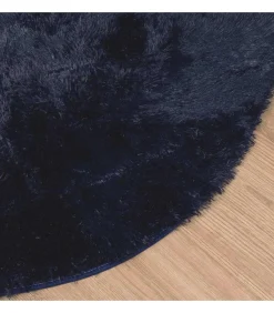 Best Hoogpolig vloerkleed NAVARRA 240x240 cm polyester marineblauw Tapijten