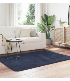 vidaXL Hoogpolig vloerkleed NAVARRA 120x170 cm polyester marineblauw