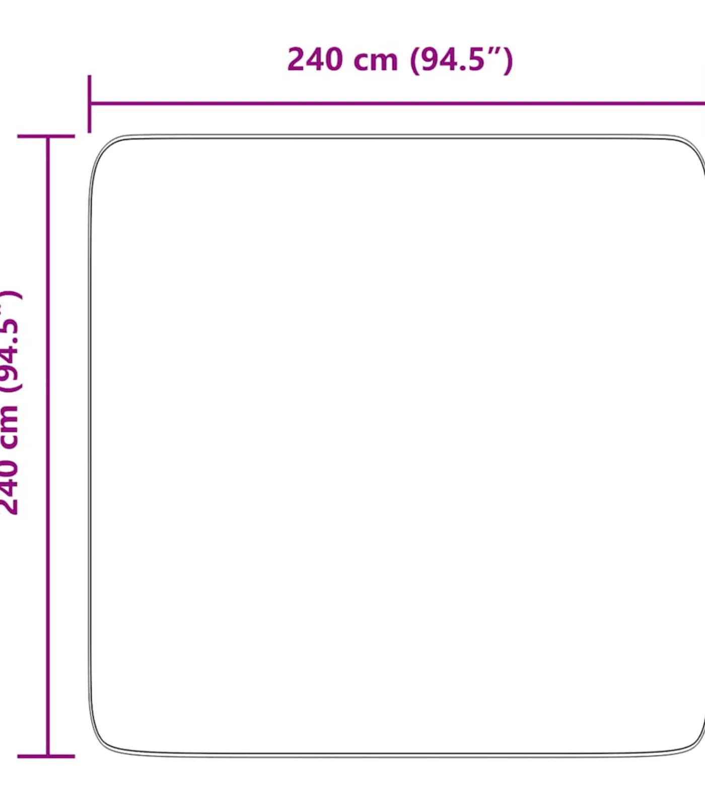 vidaXL Hoogpolig vloerkleed NAVARRA 240x240 cm polyester lichtgrijs