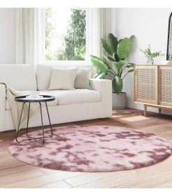 vidaXL Hoogpolig vloerkleed NAVARRA 160x160 cm polyester stoffig roze