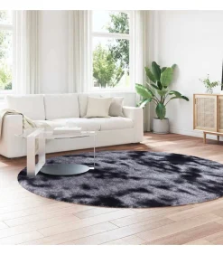 vidaXL Hoogpolig vloerkleed NAVARRA 240x240 cm polyester donkergrijs