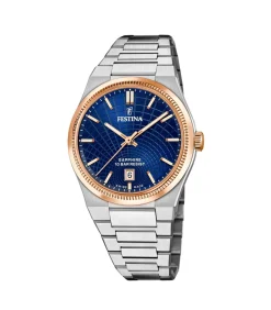 Hot Horloge Rivé Swiss Made Blue & Rose-gold Heren Horloges