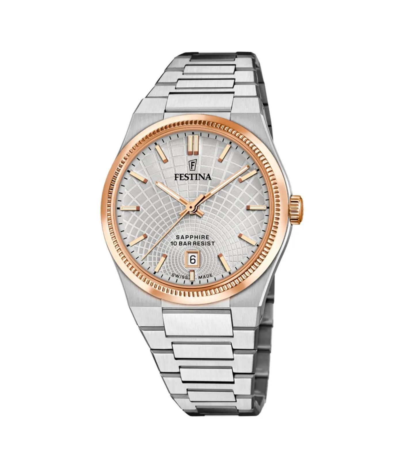 Hot Horloge Rivé Swiss Made Silver & Rose-Gold Heren Horloges