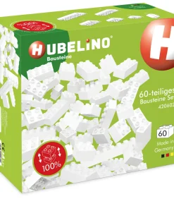 Kinderen Hubelino bouwstenen wit - 60-delig bouwset - compatibel speelgoed