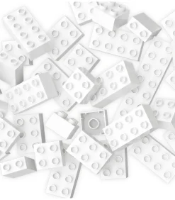 Kinderen Hubelino bouwstenen wit - 60-delig bouwset - compatibel speelgoed