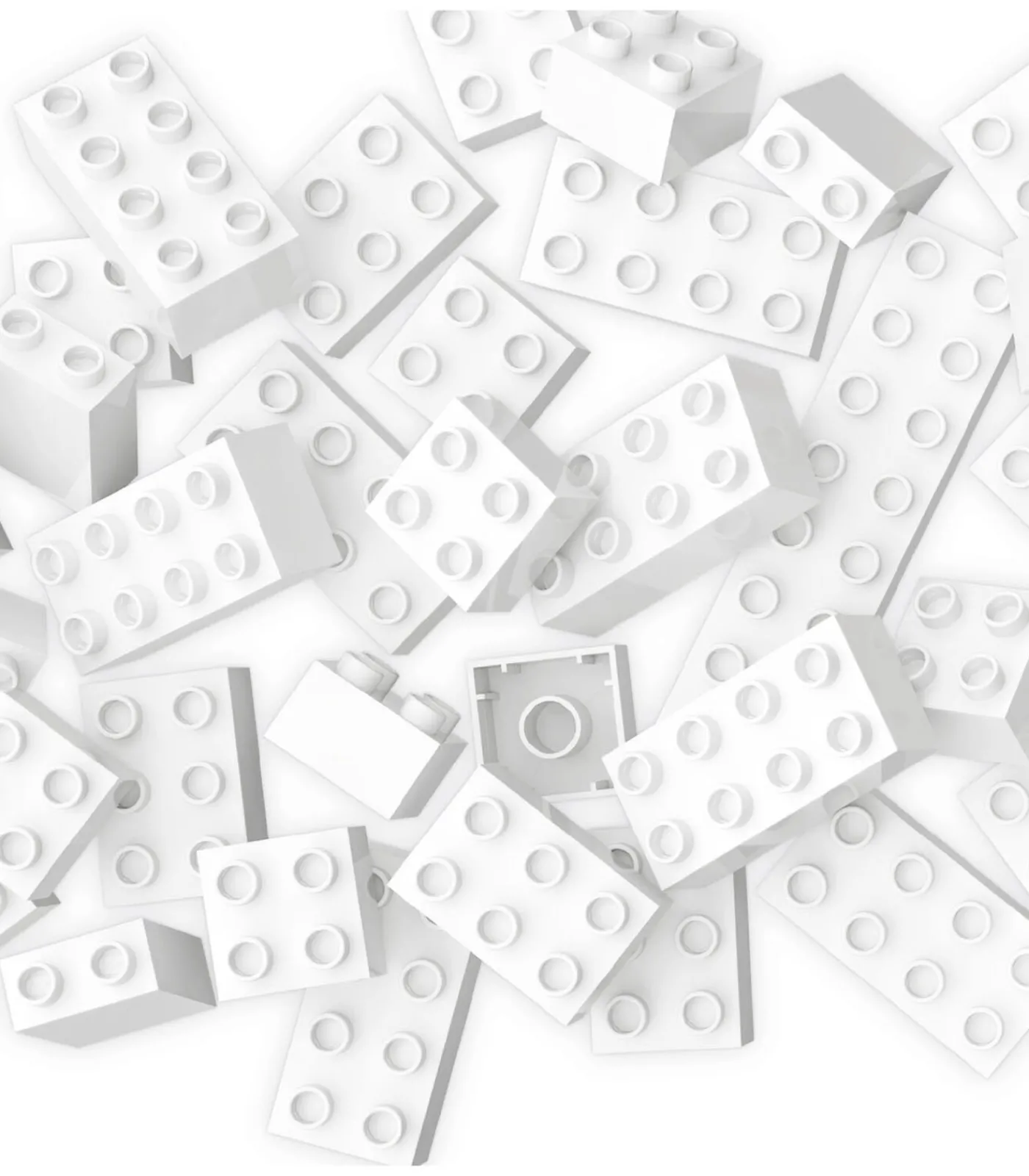 Kinderen Hubelino bouwstenen wit - 60-delig bouwset - compatibel speelgoed