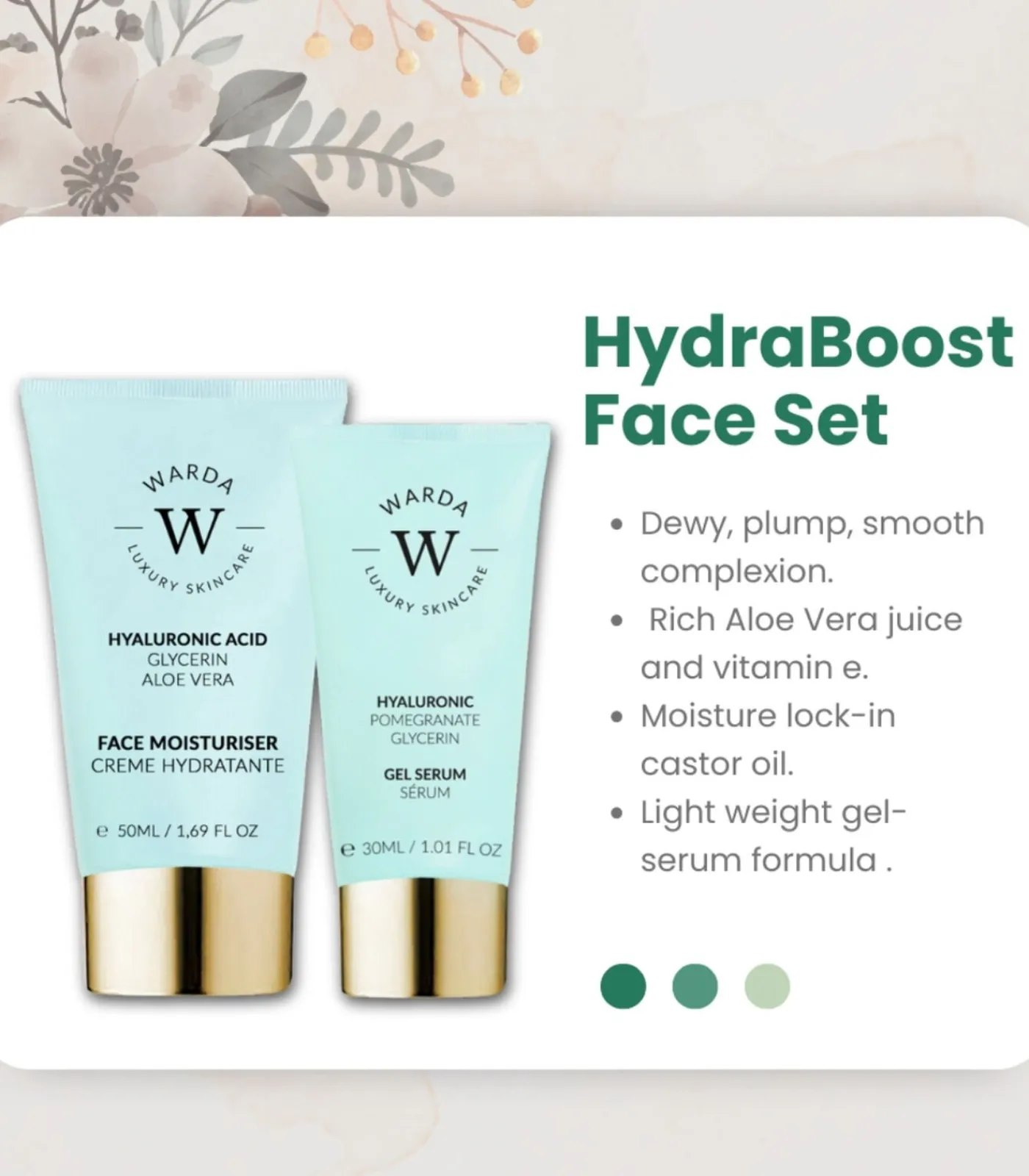 Warda Hyaluron dagcrème en gelserumset