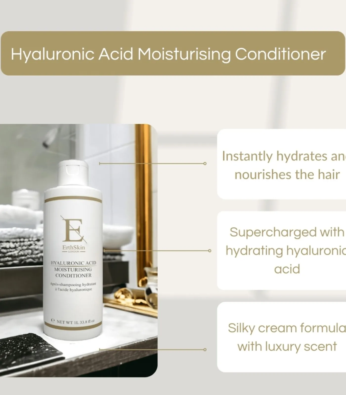 Erth Skin London Hyaluronzuur Hydraterende Conditioner 1L
