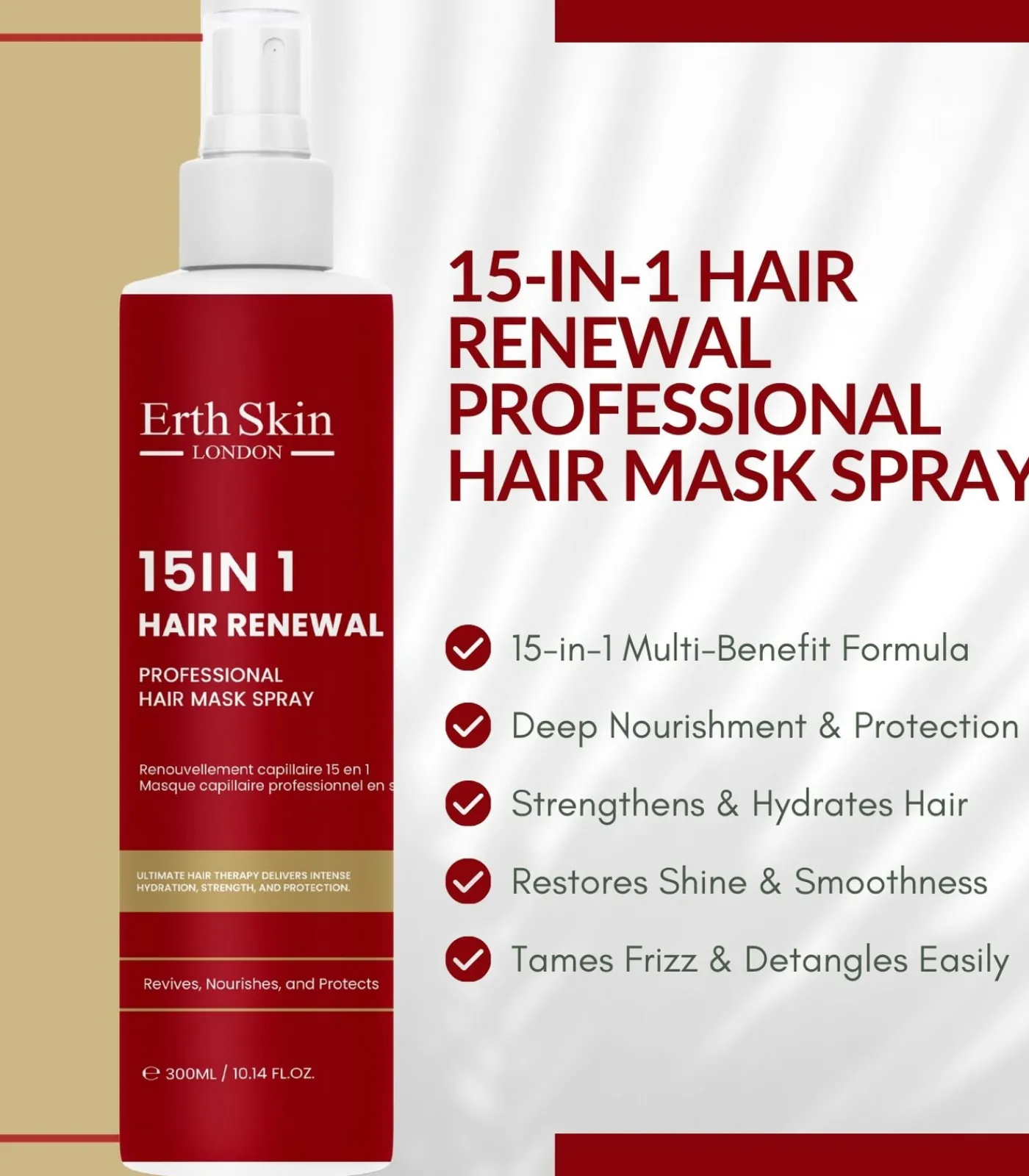 Erth Skin London 15-IN-1 HAARVERNIEUWING PROFESSIONEEL HAARMASKER SPRAY