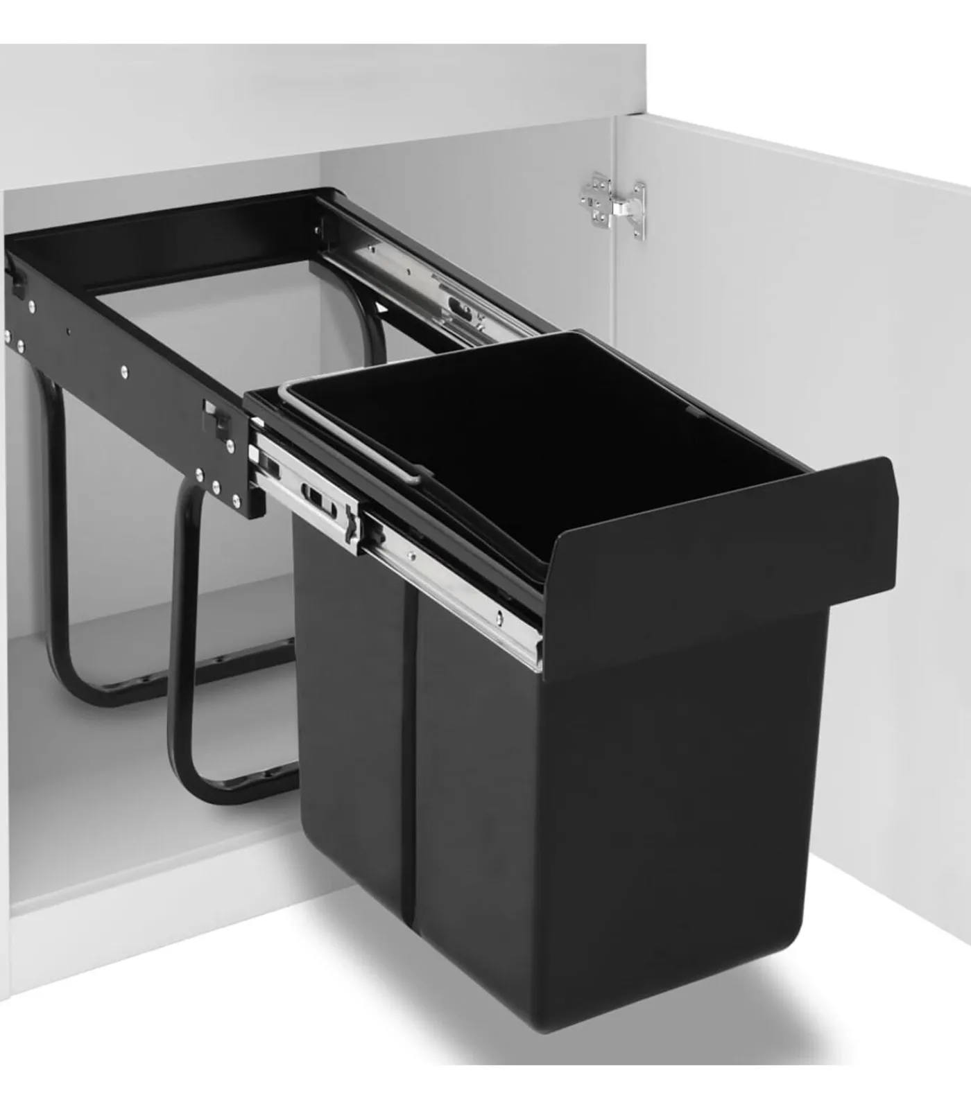 vidaXL Inbouwprullenbak uittrekbaar soft-close 20 L