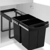 vidaXL Inbouwprullenbak uittrekbaar soft-close 48 L
